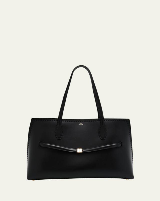 Embroidered Leather Lounge Tote Bag